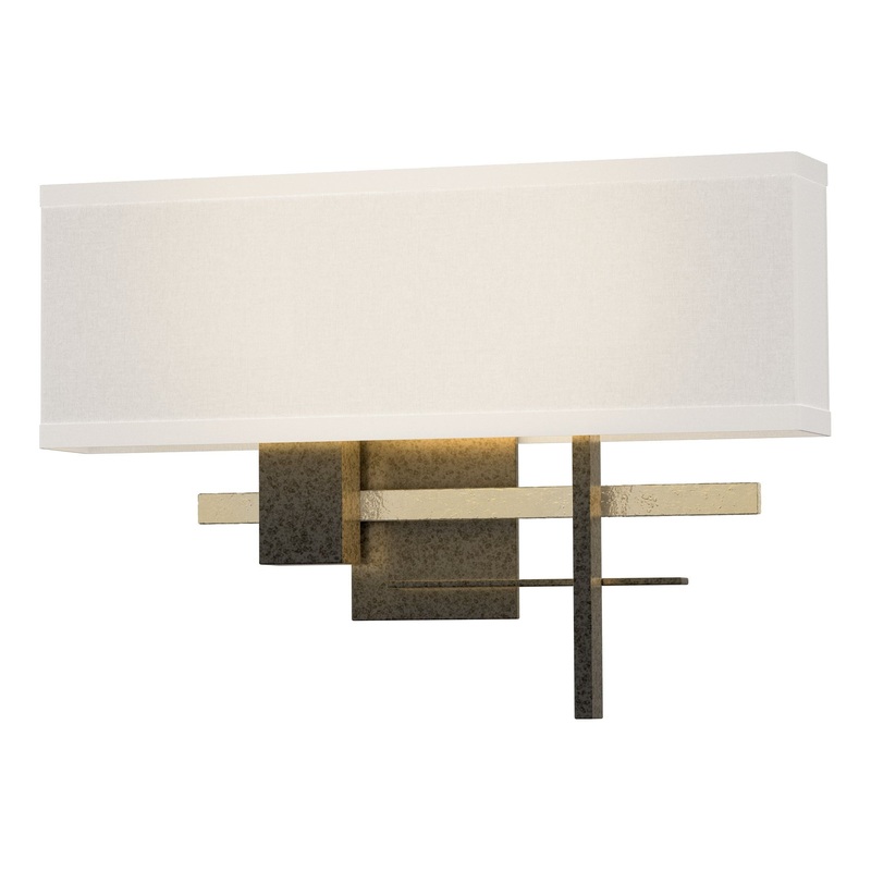 Cosmo Sconce Natural Iron Modern Brass Flax Shade (SE)