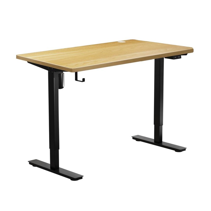 Electric Standing Desk Single Motor Black&Oak 150cm