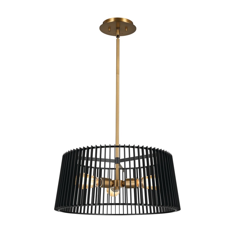 Kichler 44171BK Three Light Pendant, Black