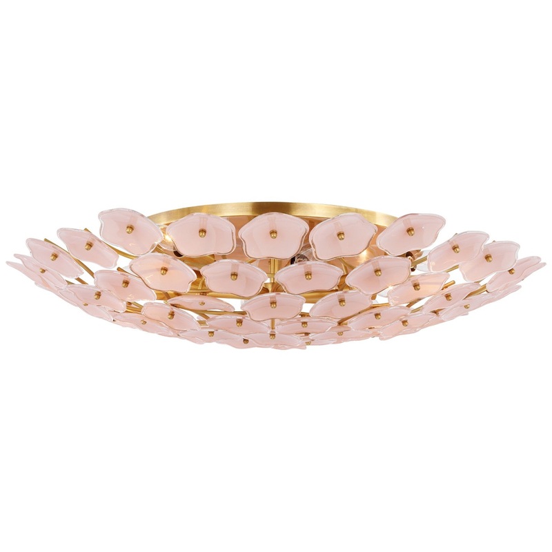 LED Flush Mount from the Leighton Collection in Soft Brass Finish by Visual Comfort Signature