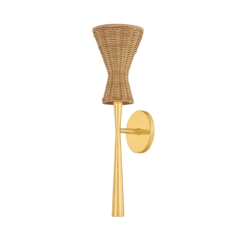 One Light Wall Sconce from the Honey Collection in Aged Brass Finish by Mitzi