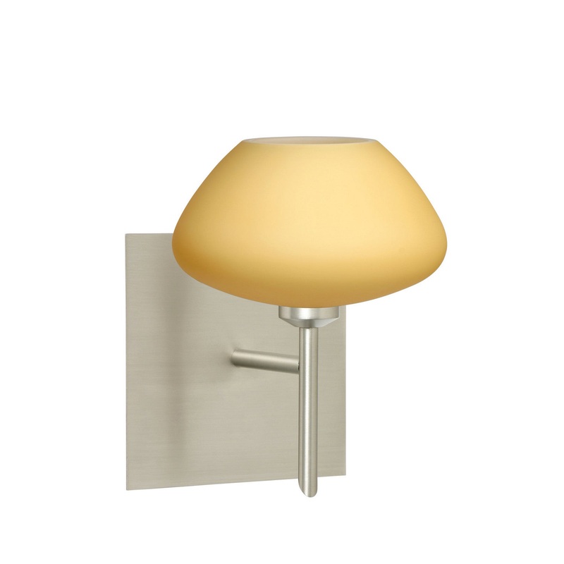 One Light Wall Sconce from the Peri Collection in Satin Nickel Finish by Besa