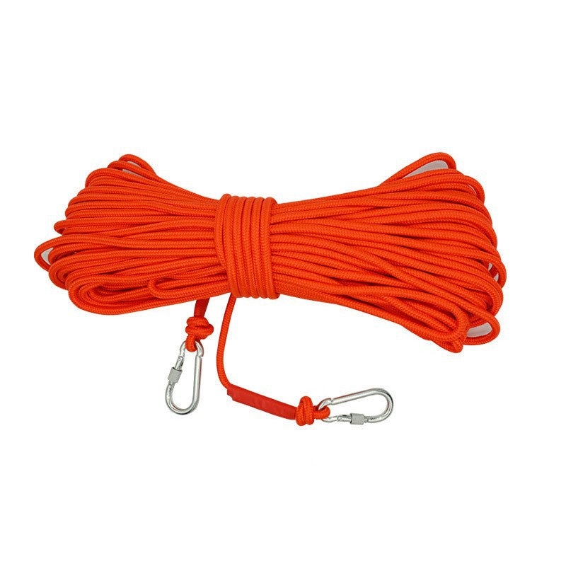 Orange With Wire Core Heavy Duty Adjustable Clothesline Set (4 Pack) – 15m Steel Wire Core Nylon Rope with Hooks for Outdoor & Camping
