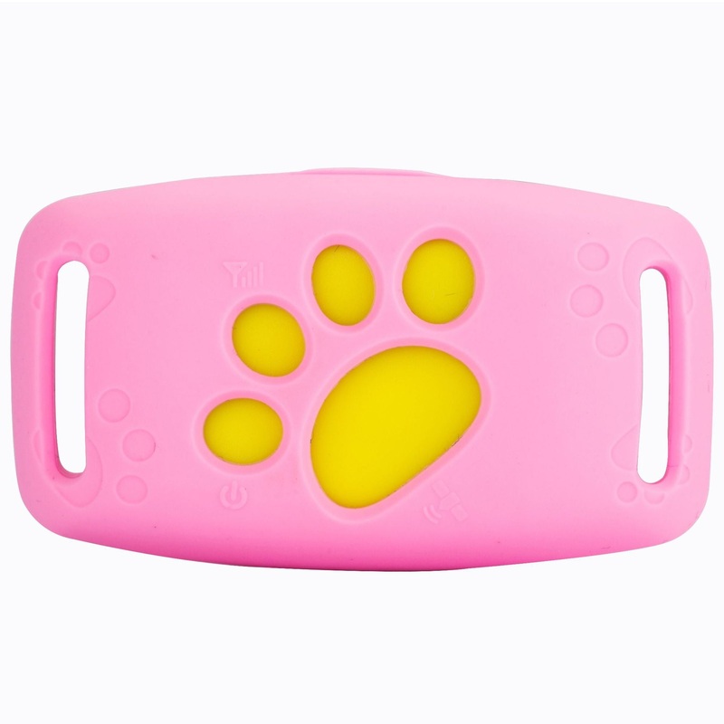 Pink Real-Time Pet GPS Tracker Locator – Magnetic Charging, Multi-Mode Positioning for Dogs & Cats