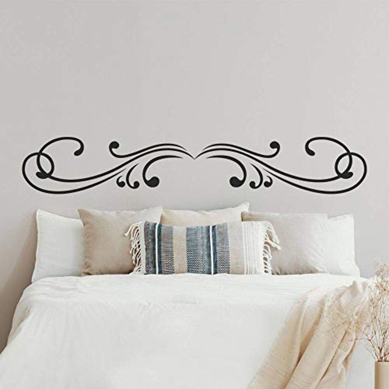 T-MK393 – Adesivi per testiera del letto, 23 x 140 cm, colore: Nero