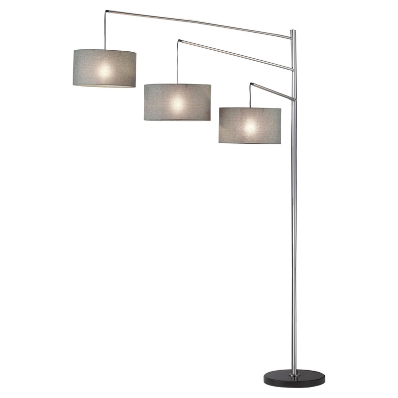 Wellington Arc Lamp Brushed Steel