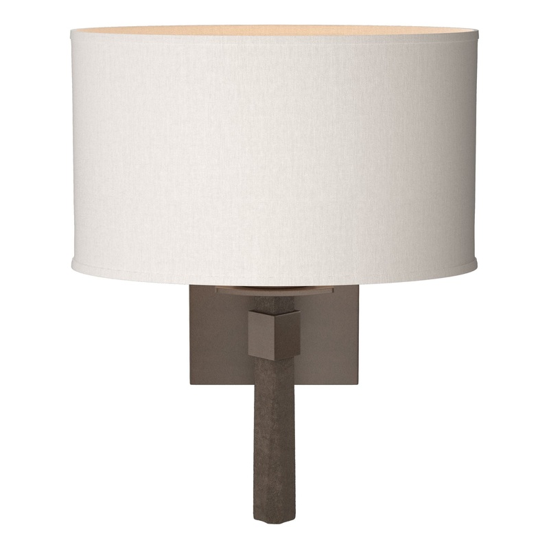 Beacon Hall Oval Drum Shade Sconce Bronze Flax Shade (SE)