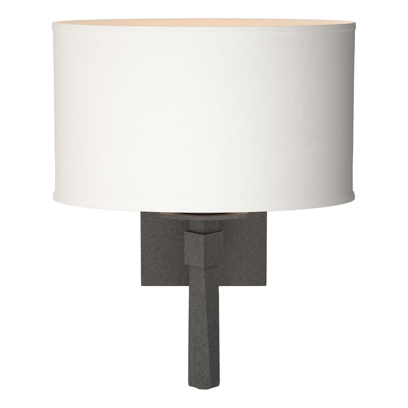 Beacon Hall Oval Drum Shade Sconce Natural Iron Natural Anna Shade (SF)