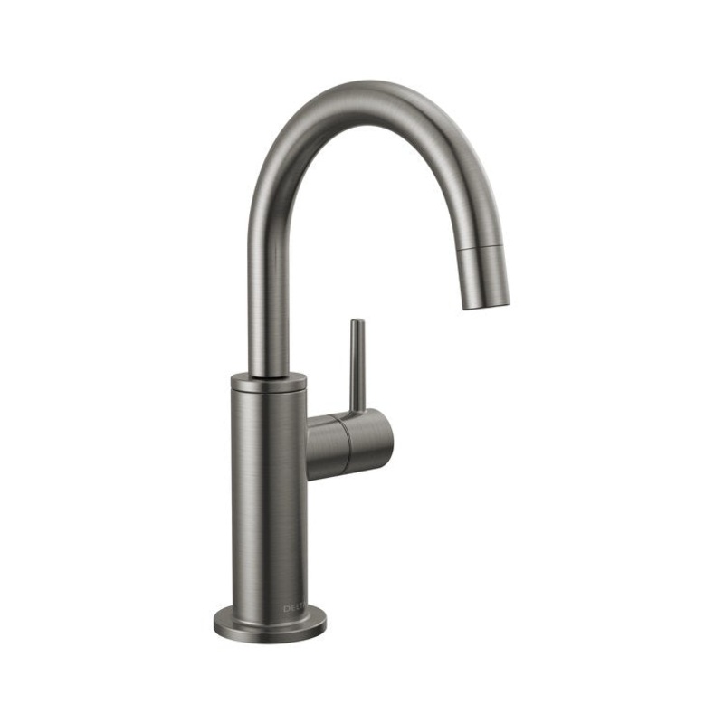 Beverage Faucet Contemporary Cold Water Only with Air Gap 1 Lever ADA Black Stainless