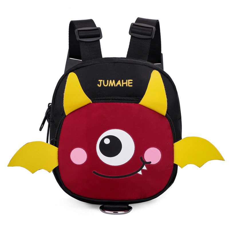 Black Adorable Monster Pet Backpack Harness – Small Dog & Cat Treat Pouch with Poop Bag Dispenser