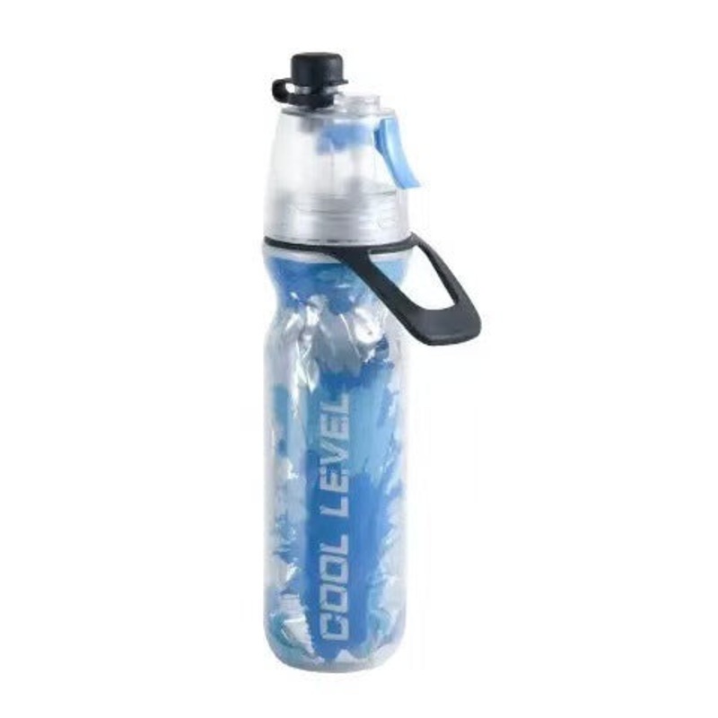 Blue 500ML Insulated Sports Water Bottle with Cooling Mist – Triple-Layer Design Keeps Drinks Cold for Hours – Portable PE Misting Bottle