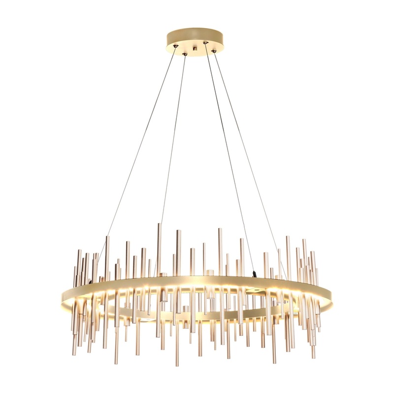 Cityscape Circular LED Pendant Sterling Soft Gold