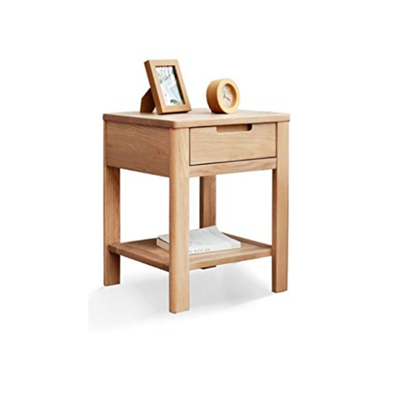 Comodino in Legno massello, monostrato con Camera da Letto a cassetti Nordic Economy Moderno Armadio Minimalista Piccolo carico 300 kg-35x40x50 cm FANJIANI
