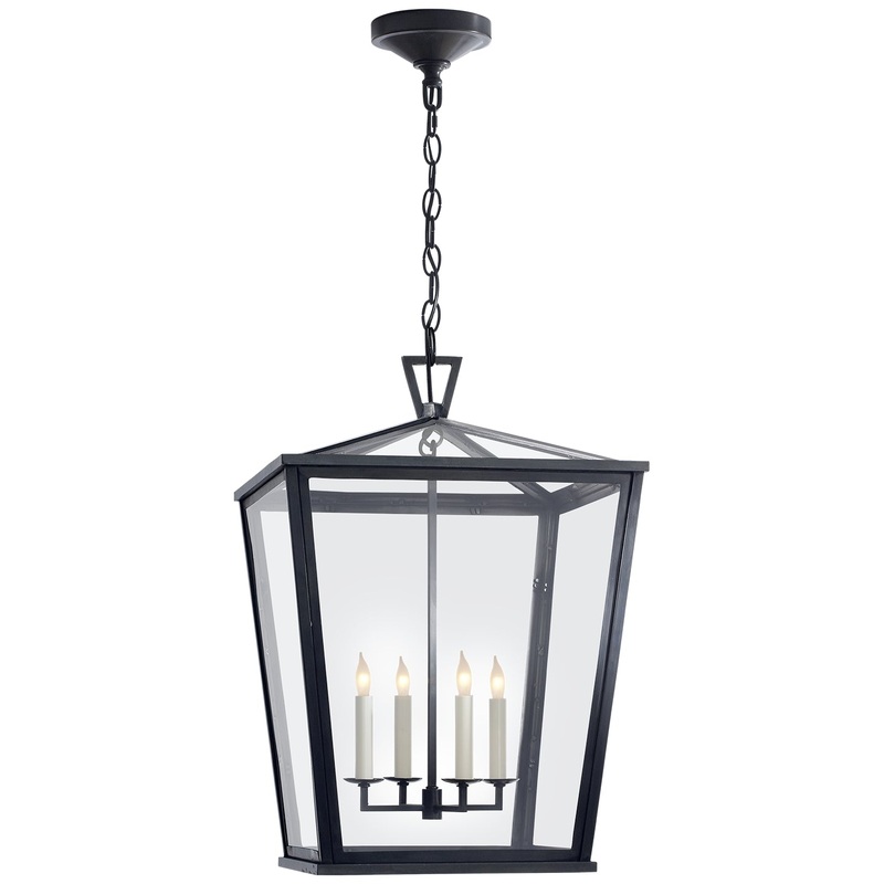 Four Light Hanging Lantern from the Darlana Outdoor Collection in Bronze Finish by Visual Comfort Signature