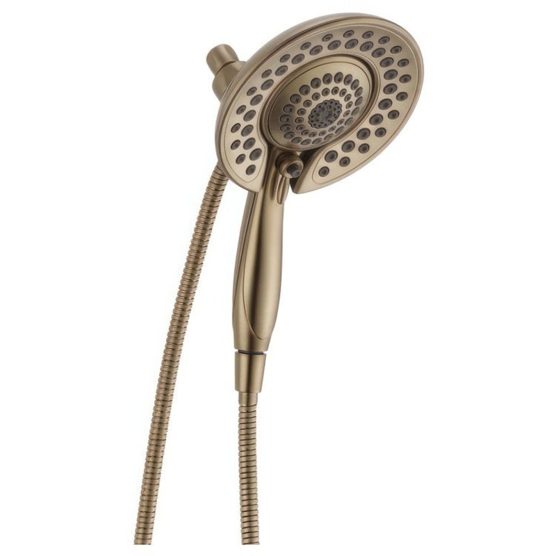 Handshower Combination In2ition Universal Showering Components 2-In-1 Lumicoat Champagne Bronze WaterSense 5 Function 6-13/16 Inch Includes 60-82 Inch Stretchable Metal Hose 1.75 Gallons per Minute