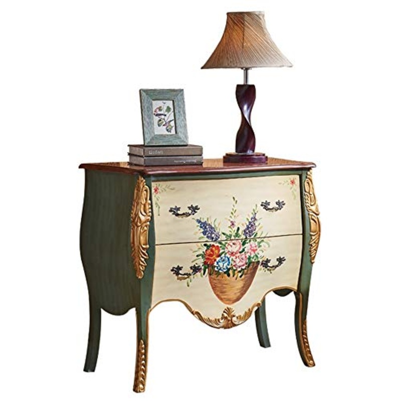 Heqianqian Cassettiera A Credenza Retro armadi in Legno massello Verniciato Porch Gabinetto Europea Vecchi armadietti for Camera Mobili per Camera da Letto (Color : Yellow, Size : 85x44x92cm)