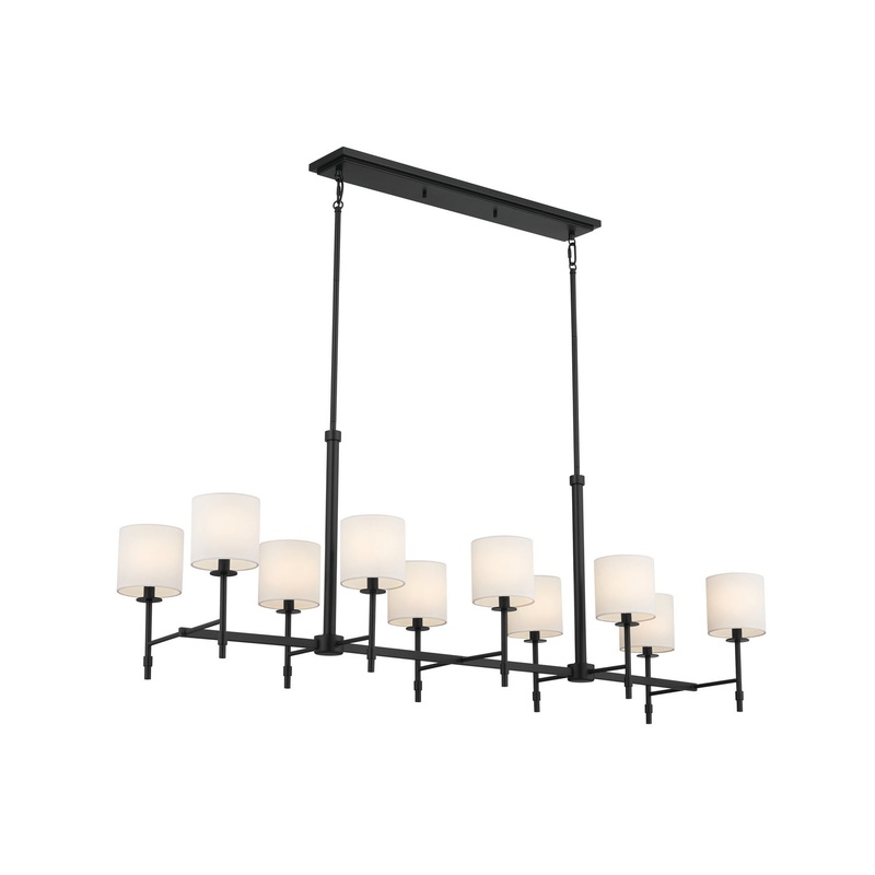 Kichler 52503BK Ten Light Linear Chandelier, Black
