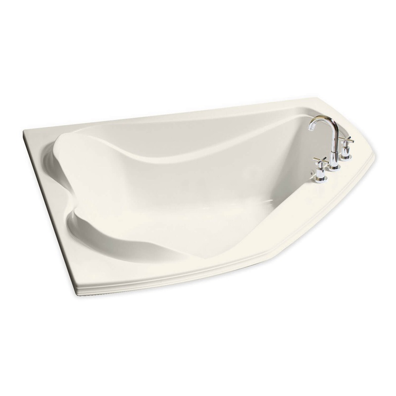 MAAX 102724-108-007-000 Cocoon 6054 Acrylic Corner Center Drain Aerosens Bathtub in Biscuit