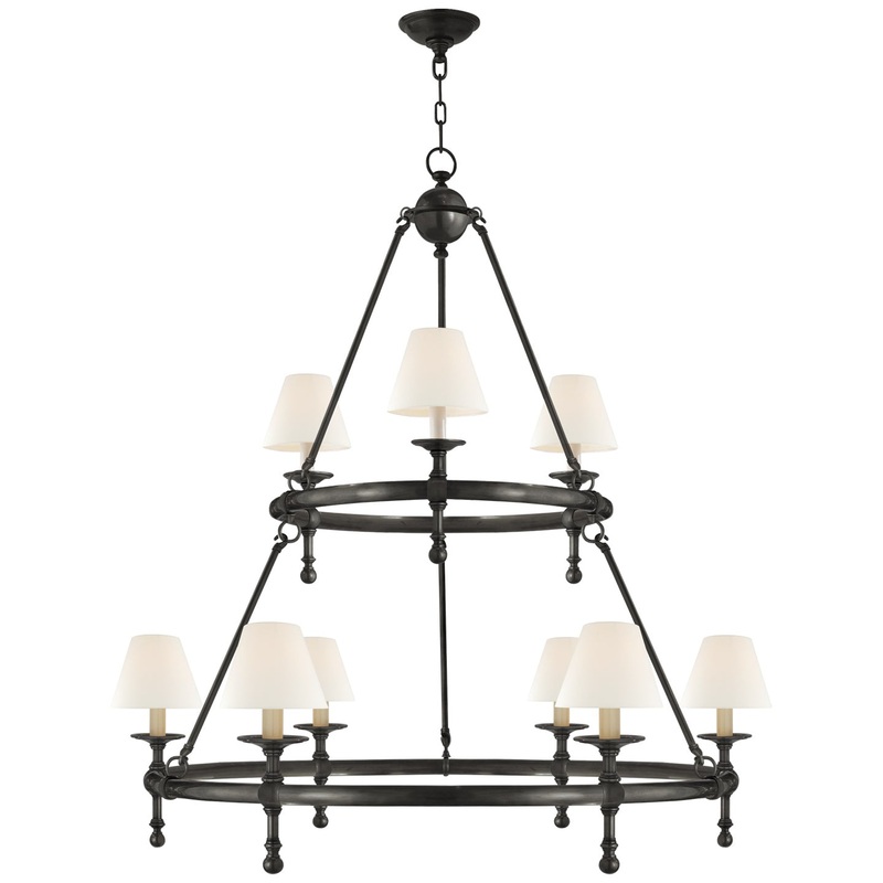 Nine Light Chandelier from the Classic Collection in Bronze Finish by Visual Comfort Signature