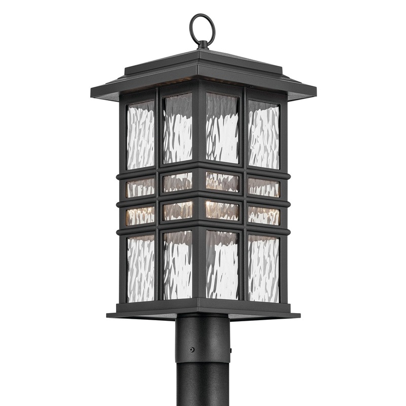 One Light Outdoor Post Mount from the Beacon Square Collection in Textured Black Finish by Kichler