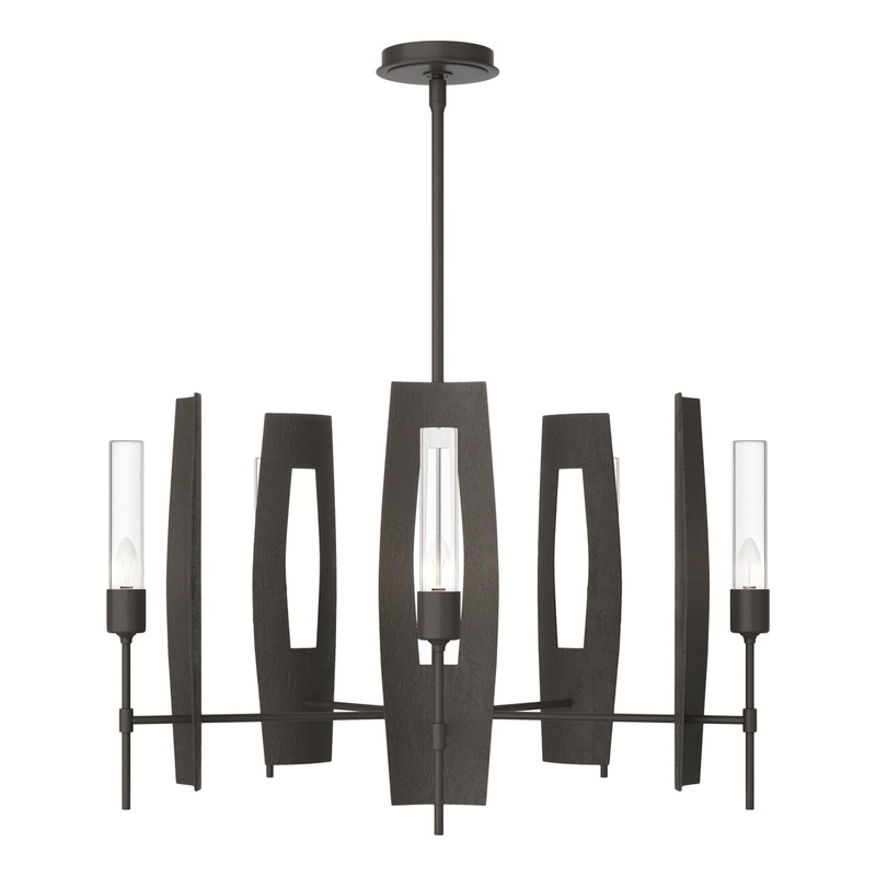 Passage 5-Light Circular Pendant Dark Smoke Clear Glass (ZM)