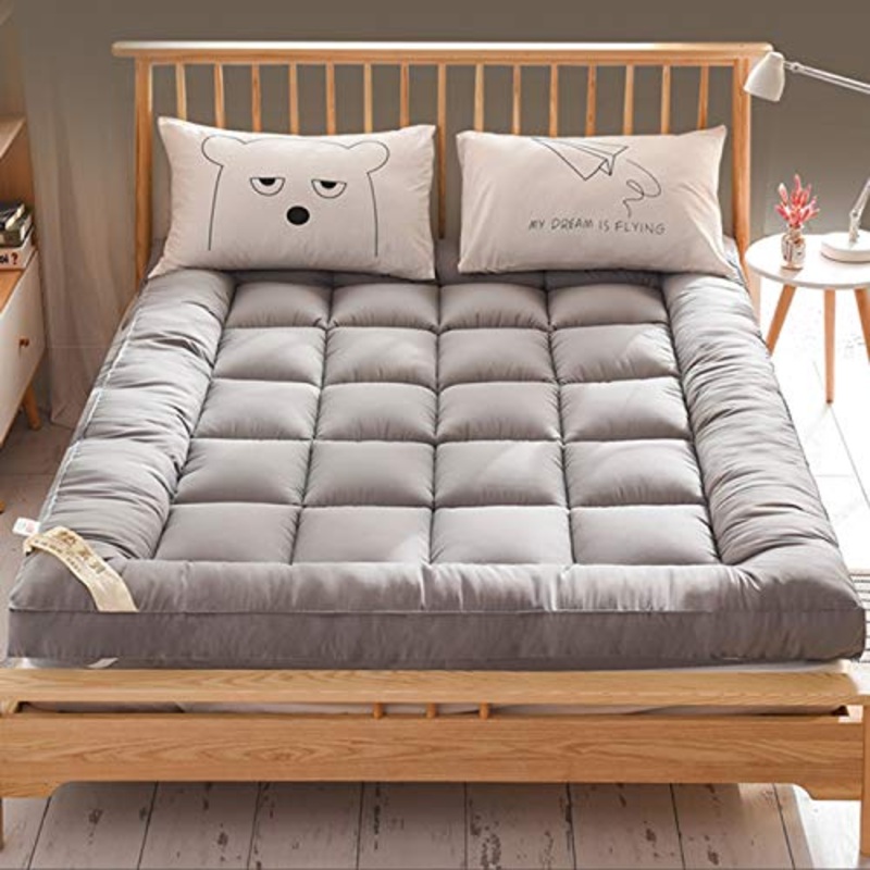 QXTT Materasso Futon Tatami Pieghevole Matrimoniale Giapponese Materasso Letto Futon Portatile Tatami Morbido Allevia Il Mal di Schiena Materasso per Residenza Studentesca Casa,Grey-120 * 200cm
