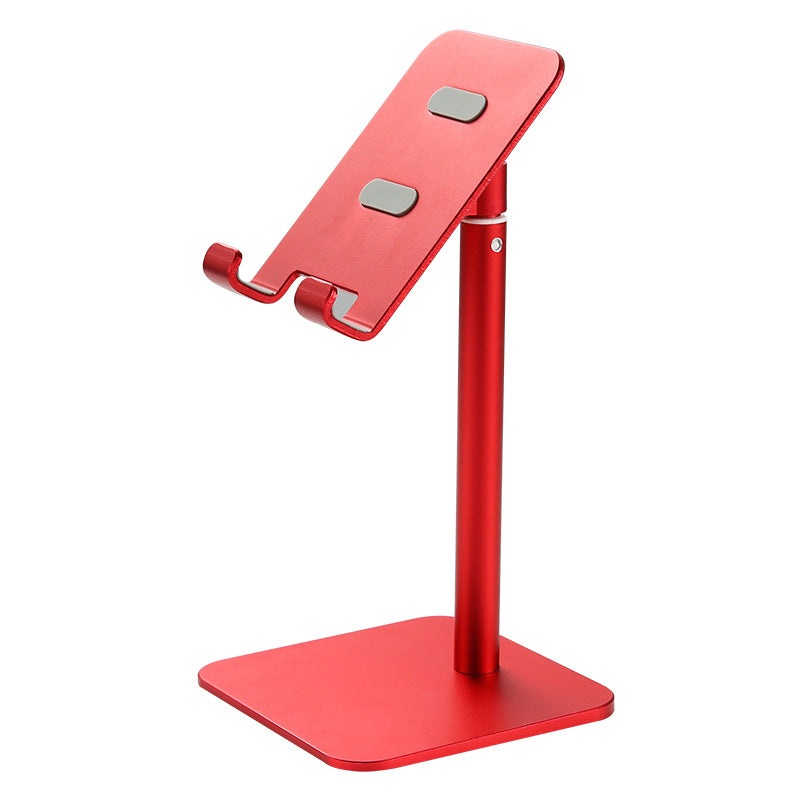 Red Adjustable Aluminum Alloy Phone and Tablet Stand – Telescopic Desktop Holder for Live Streaming and Hands-Free Use