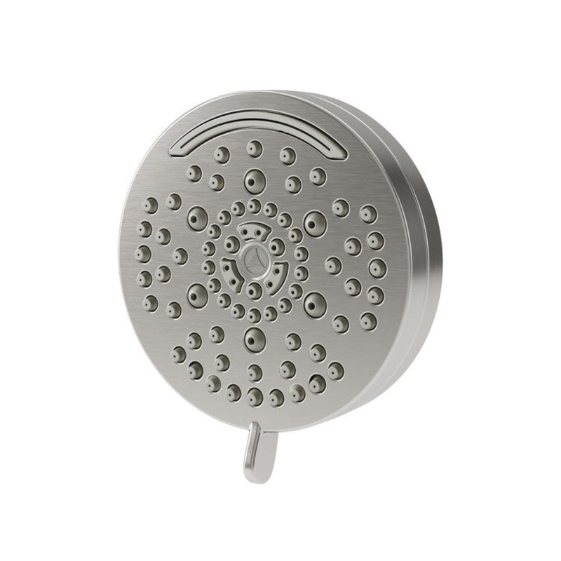 Showerhead HydroMersion 7 Functions Round Satin Nickel 4 Inch 1.5 Gallons per Minute Rubber Nozzles