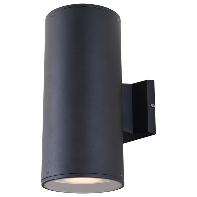 Summerside 12″ Cylindrical Sconce Black