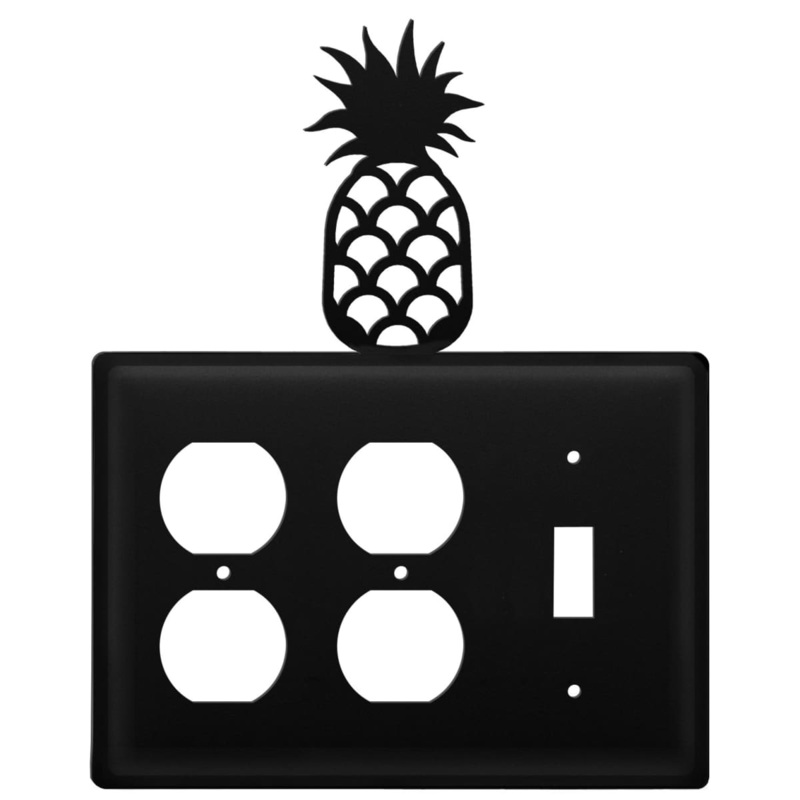 Village Wrought Iron EOOS-44 Triple Pineapple Double Outlet and Single Switch Cover CUSTOM Product