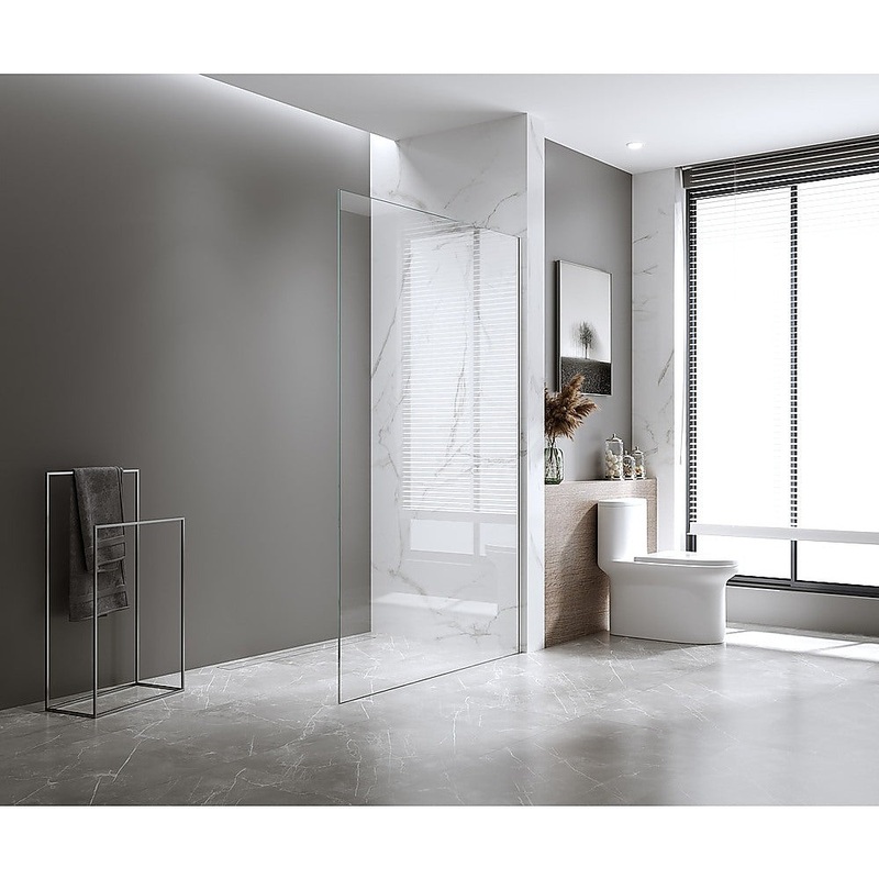 120x210cm Glass Shower Screen with Nickel Wall Channel