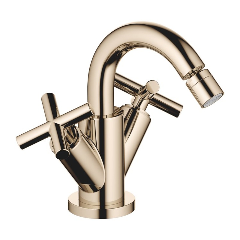 Bidet Faucet Tara Mixer 2 Cross Champagne Pop-Up Waste 1 Hole 1.8 Gallons per Minute