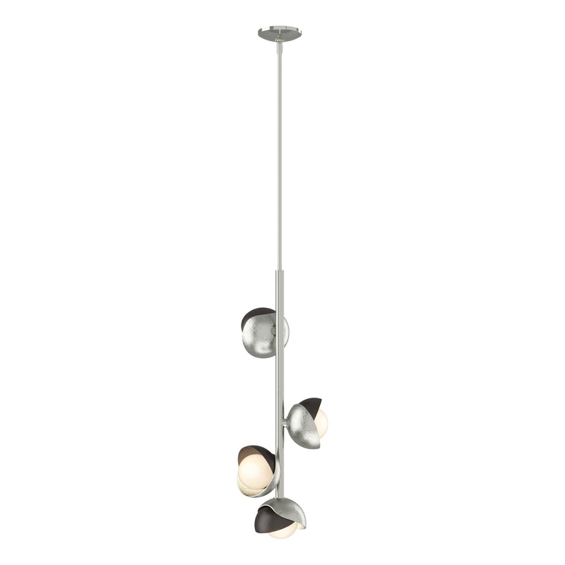 Brooklyn 4-Light Double Shade Vertical Pendant Sterling Oil Rubbed Bronze