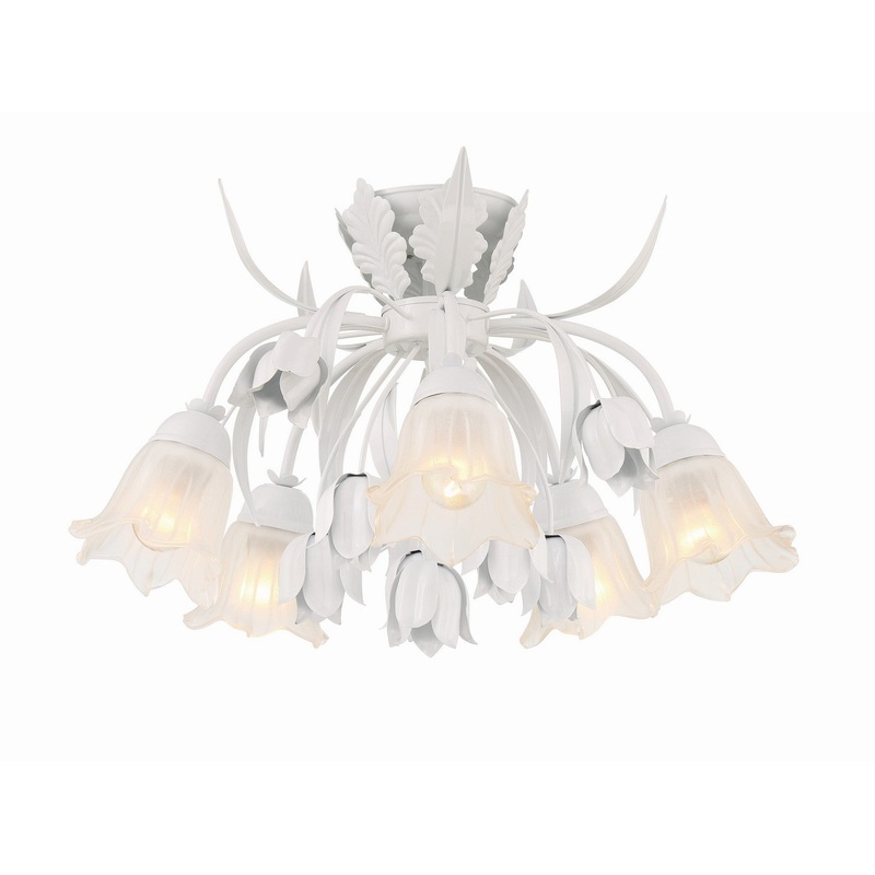 Crystorama 4810-WW Southport Five Light Semi Flush Mount Wet White