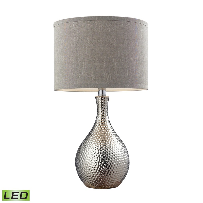 ELK Home D124-LED Hammered Chrome LED Table Lamp Chrome