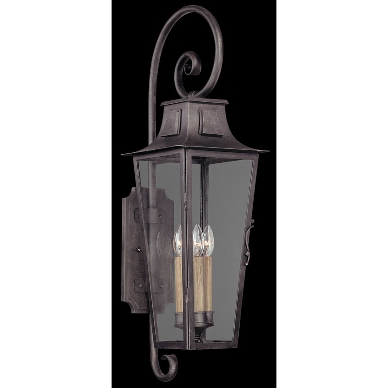 Four Light Wall Lantern from the Parisian Square Collection in Aged Pewter Finish by Troy Lighting