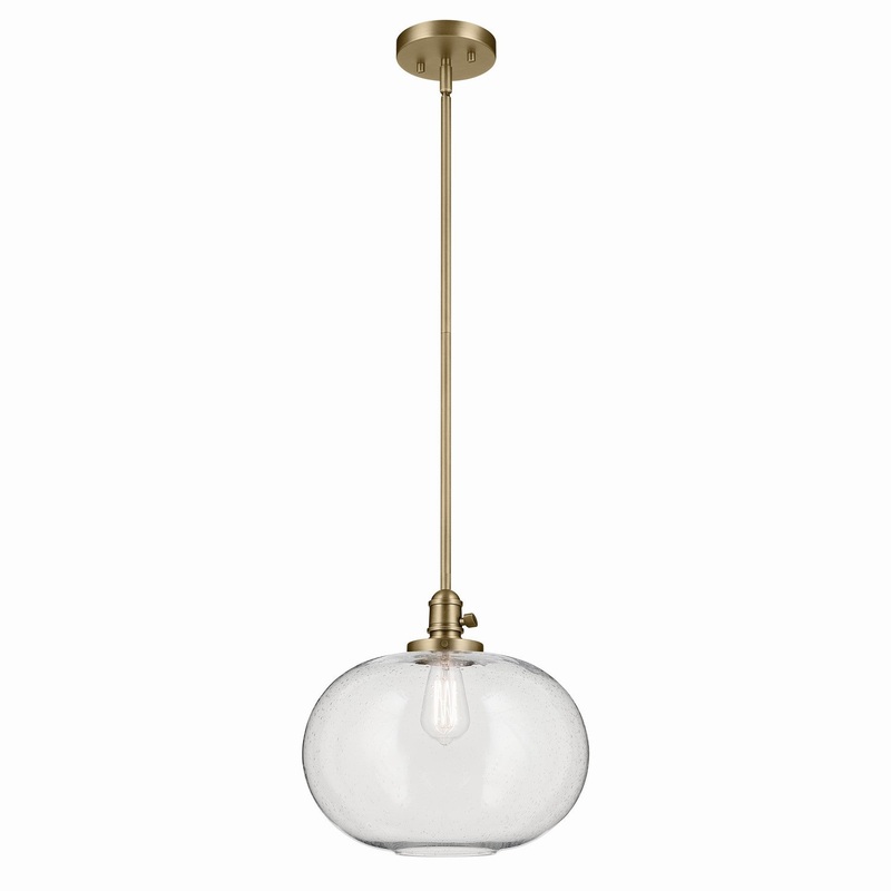 Kichler 43911NBR One Light Pendant, Natural Brass