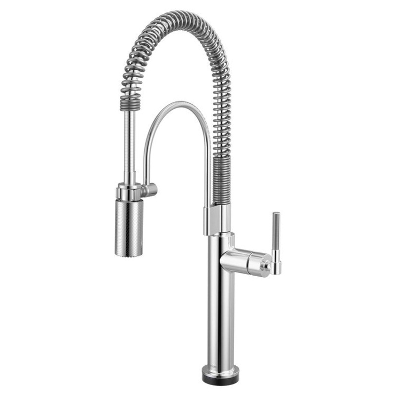Kitchen Faucet Litze Smarttouch Semi Professional 1 Knurled Handle ADA Polished Chrome Gooseneck 360 DEG Swivel 1 Hole SmartTouch Technology with TempID 1.8 Gallons per Minute