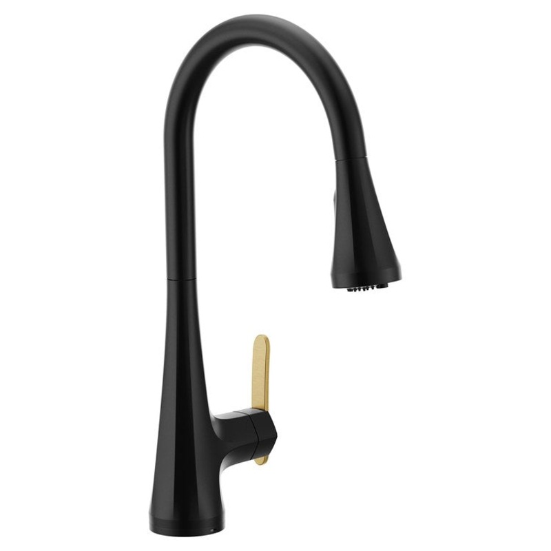 Kitchen Faucet Sinema 3 in 1 0.7GPM Filtration Lever ADA CALGreen Matte Black High Arc Rotate 360 DEG Pull Down 1 Hole PowerClean 1.5 Gallons per Minute