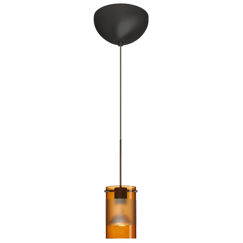 One Light Pendant from the Scope Collection in Bronze Finish by Besa