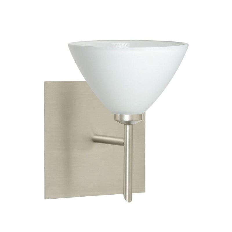 One Light Wall Sconce from the Kona Collection in Satin Nickel Finish by Besa