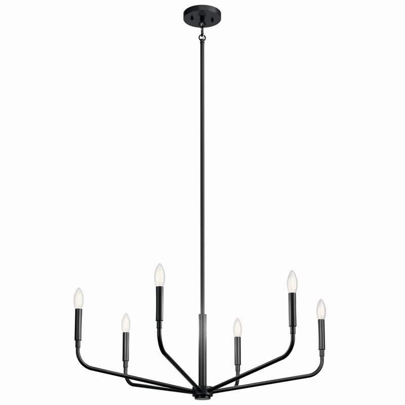 Six Light Chandelier from the Madden Collection in Black Finish by Kichler