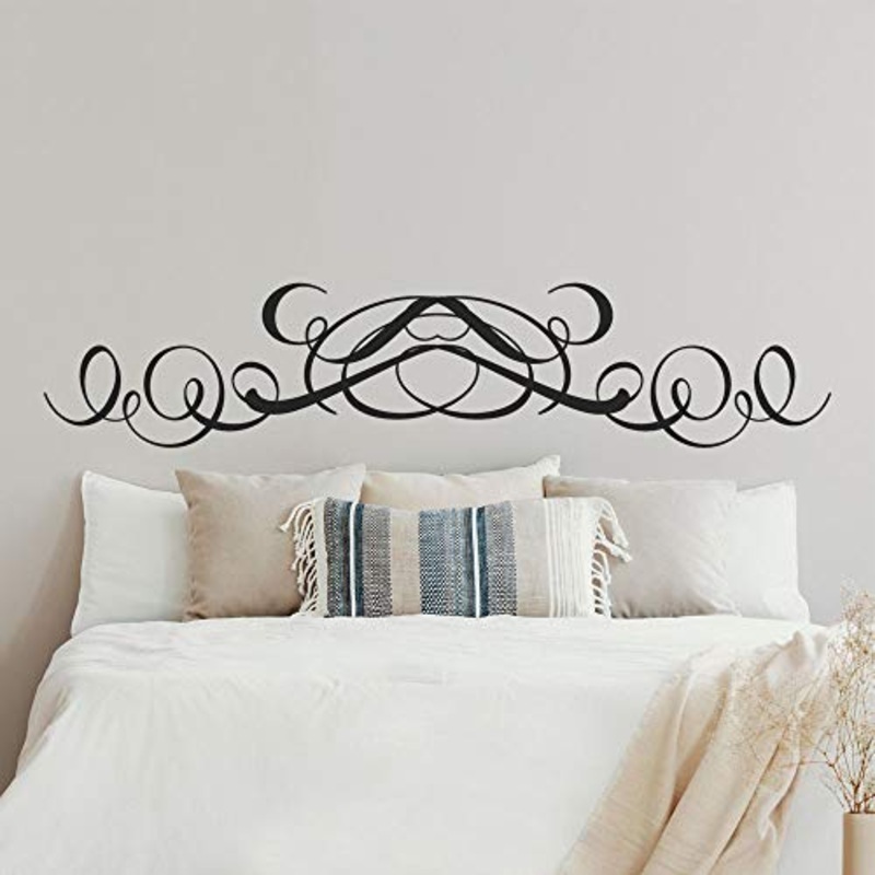T-MK382 – Adesivi per testiera del letto, 29 x 140 cm, colore: Nero
