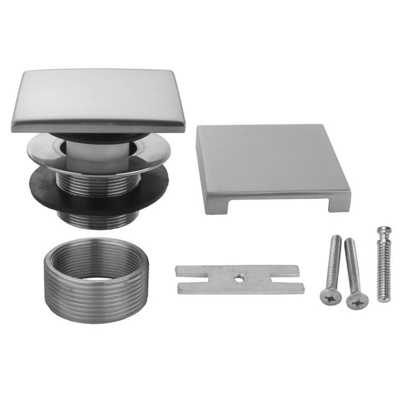 Tub Drain Square Top Toe Control with Square No Hole Faceplate Vintage Bronze Brass 3 Inch