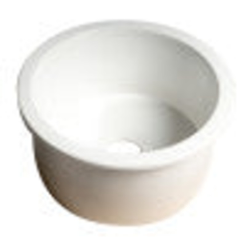 White Round 18″ x 18″ Undermount / Drop In Fireclay Prep Sink