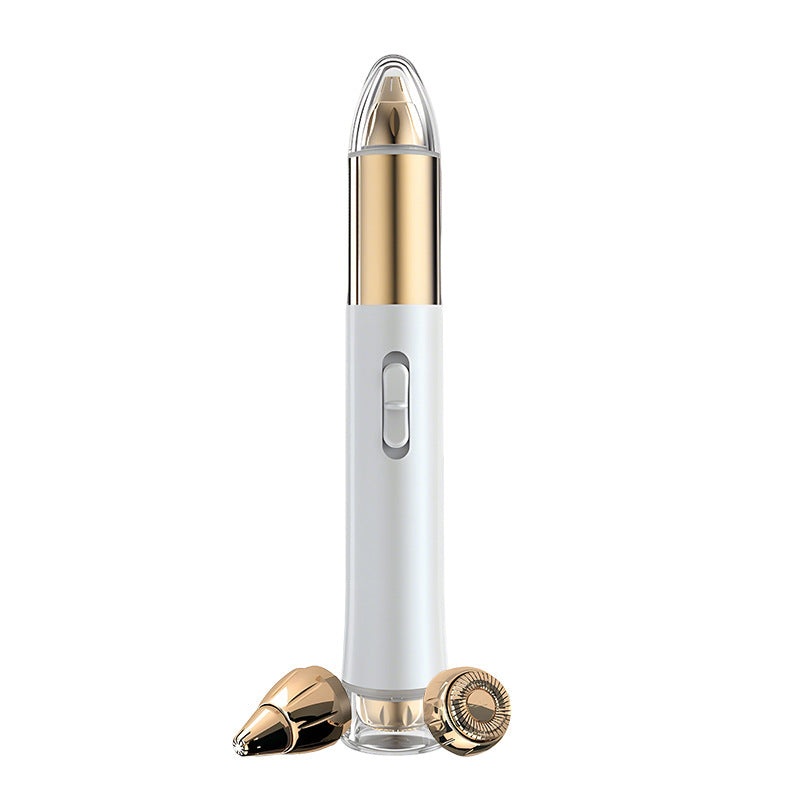 2-in-1 Electric Hair Remover for Women – Eyebrow Trimmer & Facial/Body Shaver with LED Light, USB-C Rechargeable(white)