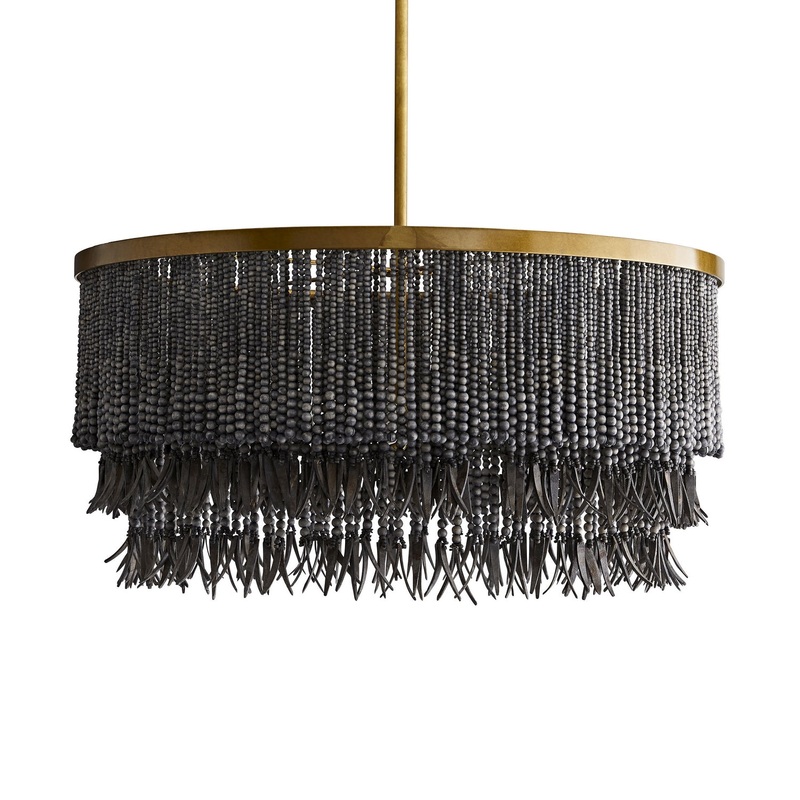 Arteriors 45083 Baja Three Light Chandelier Dark Gray Wash