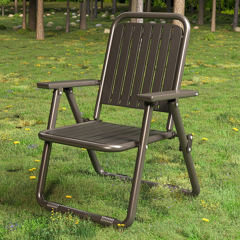 Coffee Portable Folding Chair – Outdoor Beach and Camping Recliner