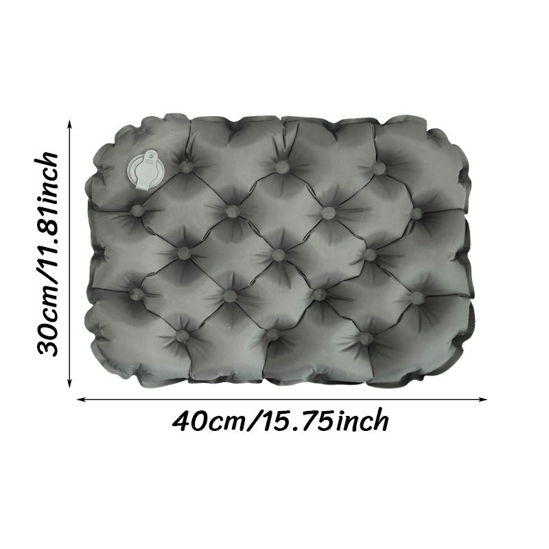 Inflatable Seat Cushion – Portable 40x30x5cm Camping Pad in Olive Grey