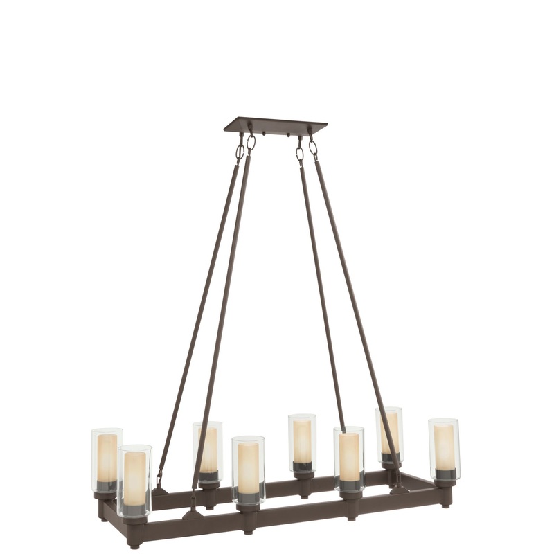 Kichler 2943OZ Eight Light Linear Chandelier, Olde Bronze